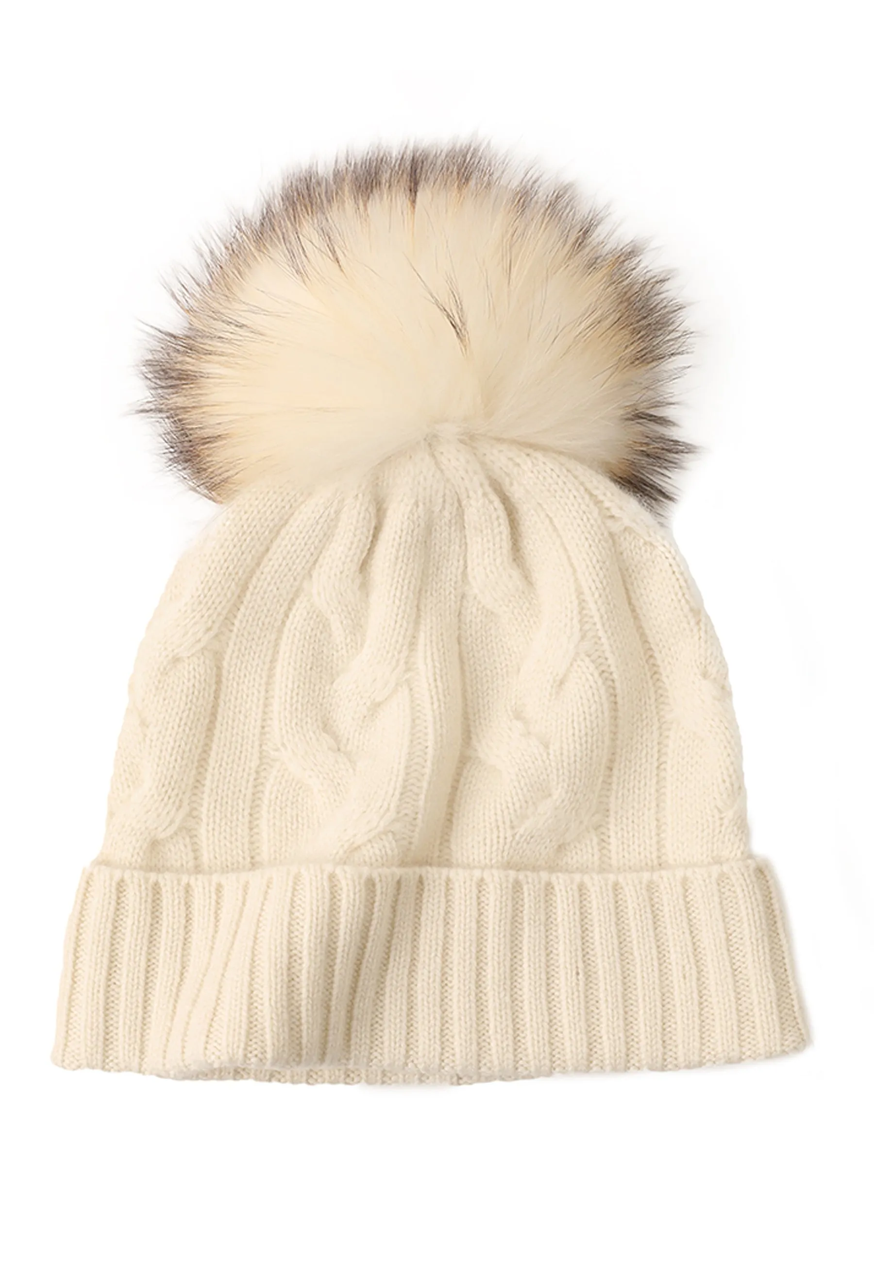 Soft Cable-Knit Mongolian Cashmere Beanie