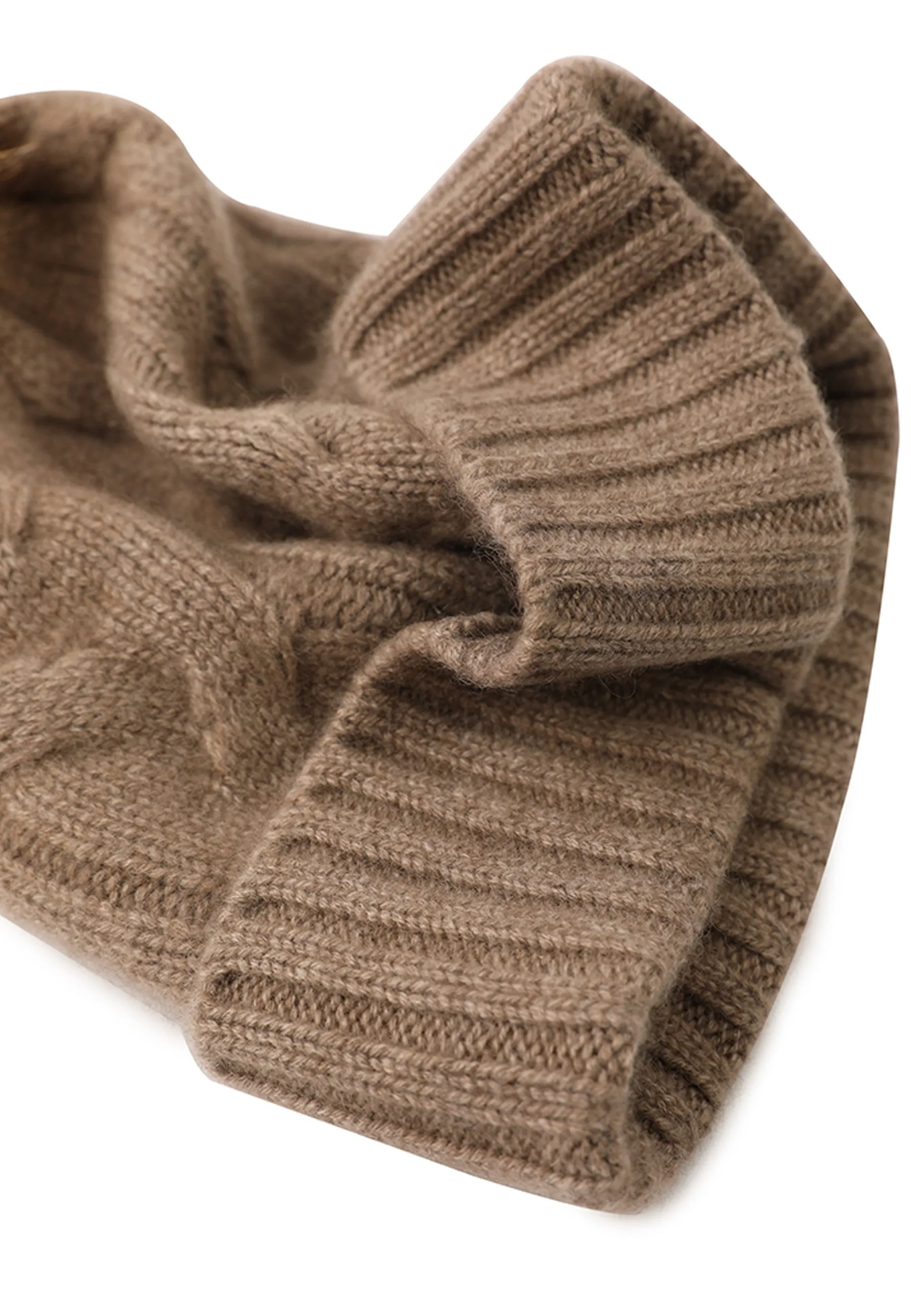 Soft Cable-Knit Mongolian Cashmere Beanie