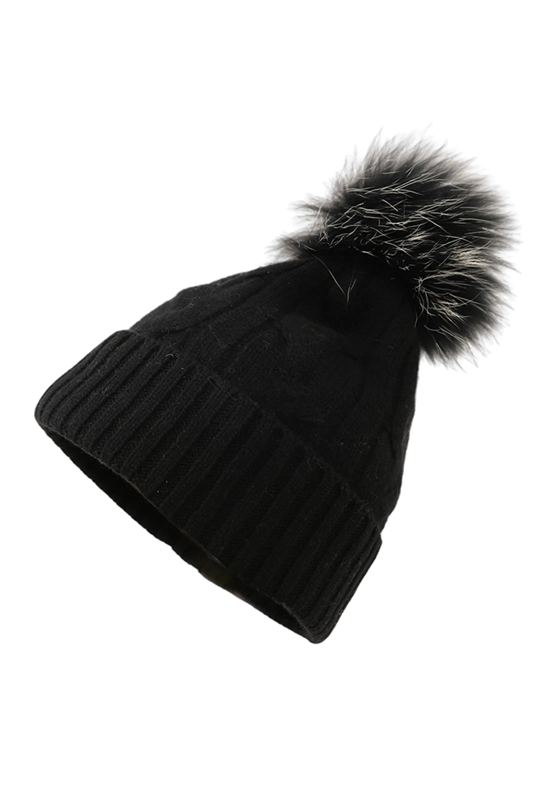 Soft Cable-Knit Mongolian Cashmere Beanie