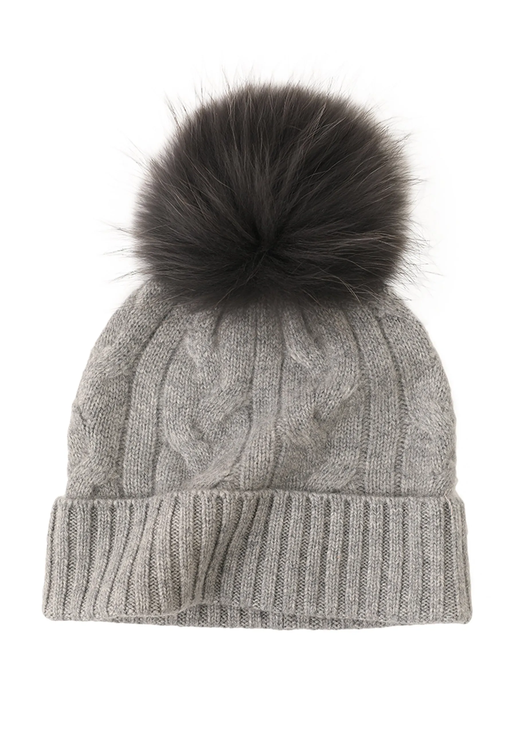 Soft Cable-Knit Mongolian Cashmere Beanie
