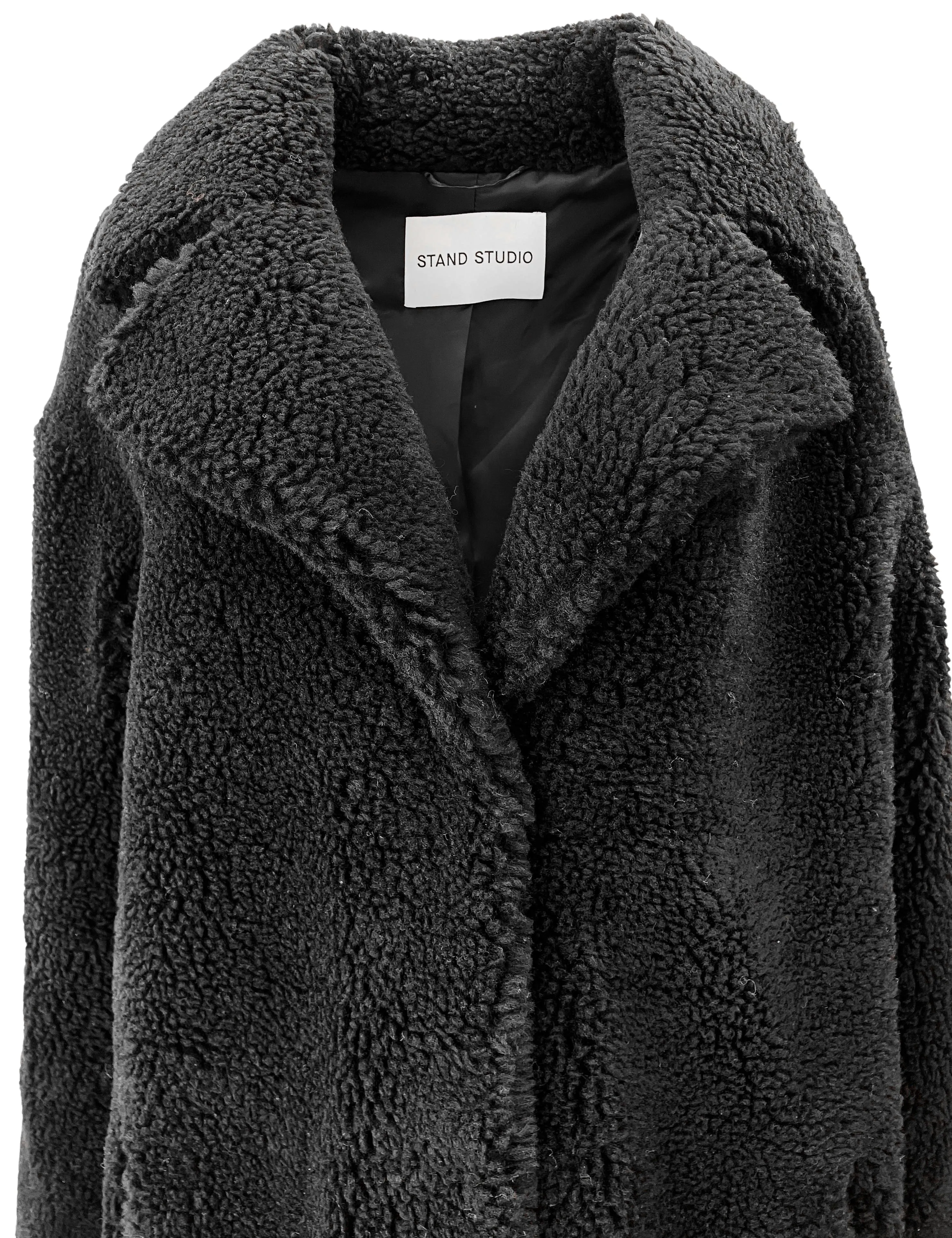 Stand Studio Camille Cocoon Coat in Black