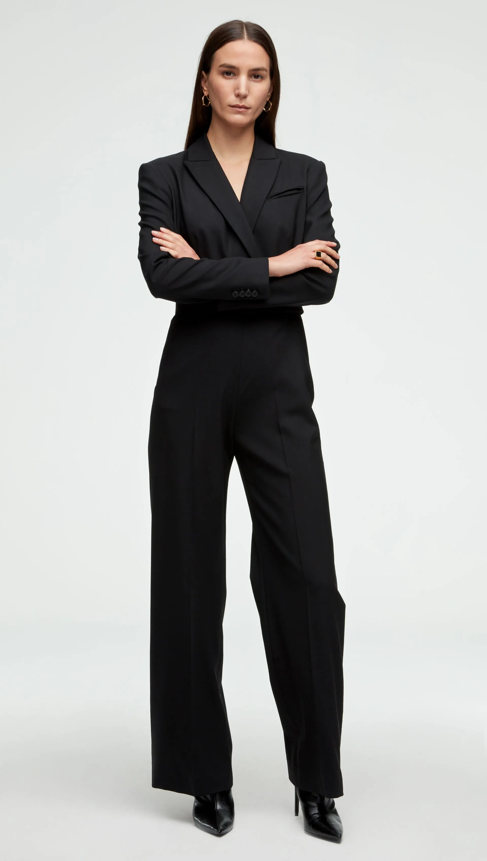 Tailored Jumpsuit in Seasonless Wool | Black
