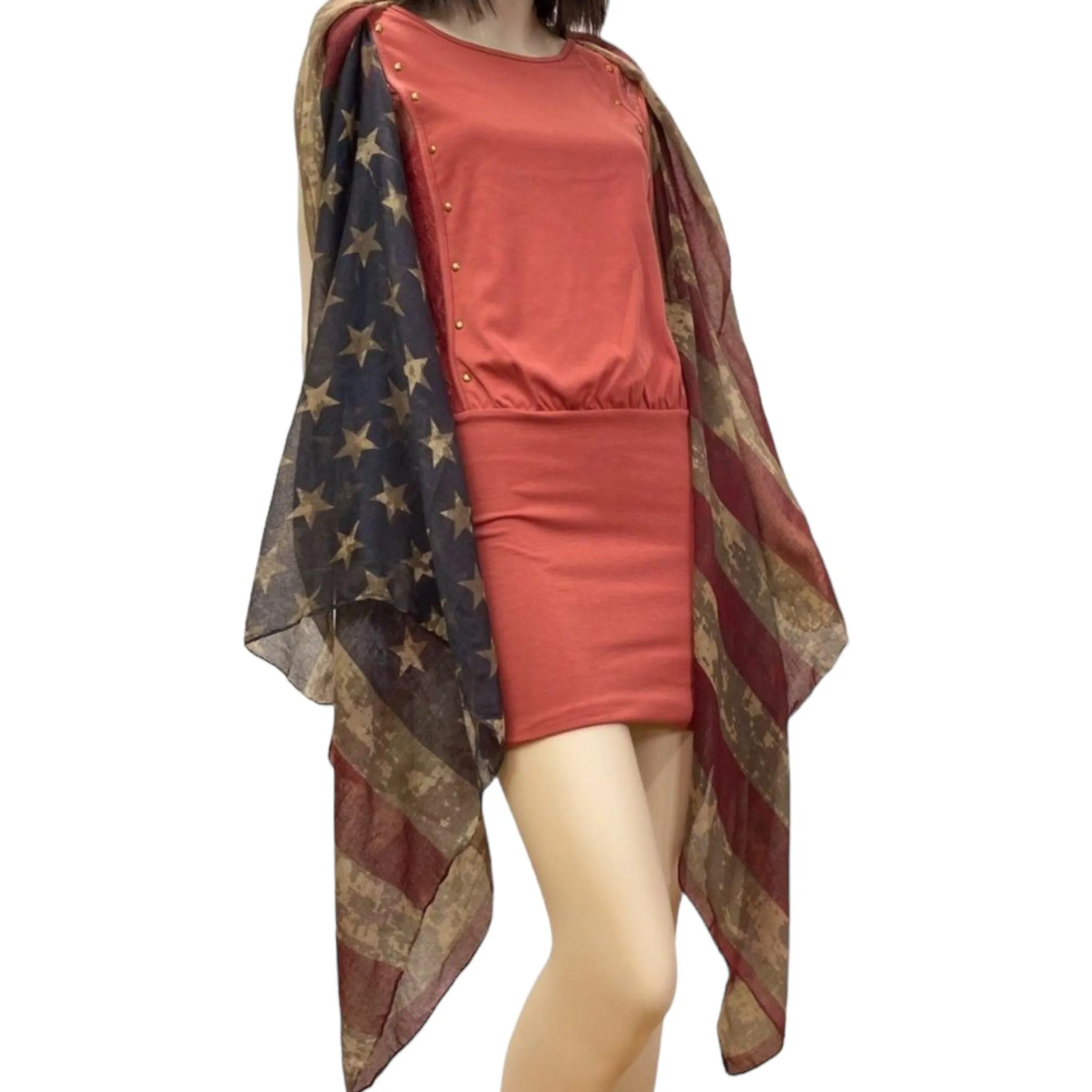 USA Flag Lightweight Kimono Vest