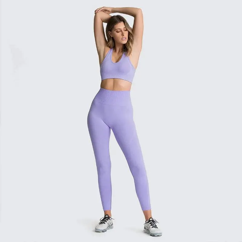 Women's Seamless Knitted Hip Lifting Yoga Suit