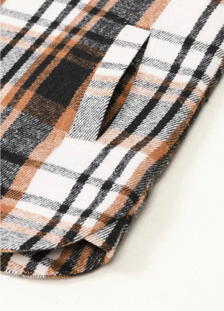 Women's Sherpa Lined Plaid Vest, Snap Button and Zipper Closure
