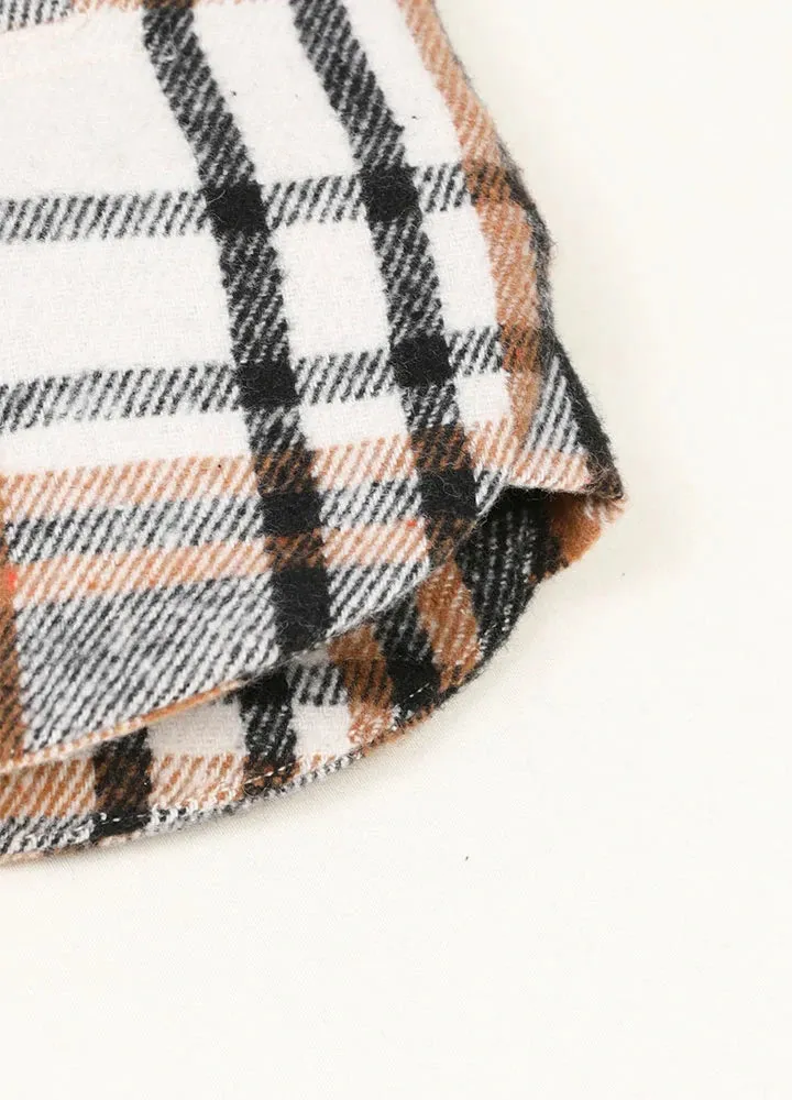Women's Sherpa Lined Plaid Vest, Snap Button and Zipper Closure