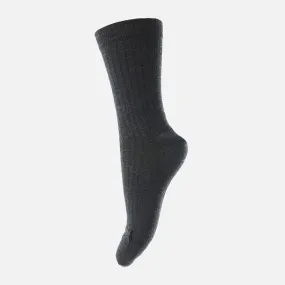 Wool Rib Socks - Dark Grey
